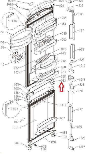 Hovedbilde Avstandsstykke til hengsel (venstre)