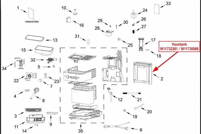 Hovedbilde KitchenAid vanntank 2,5 L – W11730566