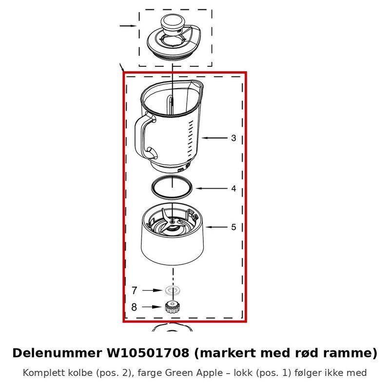KitchenAid W10501708 – Komplett kolbe 5KSB5553 Green Apple