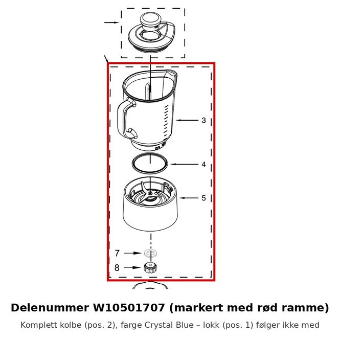 Hovedbilde KitchenAid W10501707 – Komplett kolbe 5KSB5553 ...